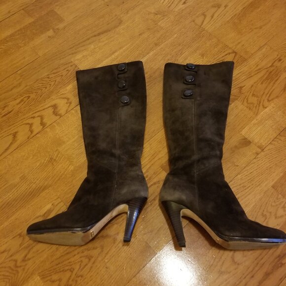 Cole Haan Air Aliya Tall Boot - Dark Chocolate Suede Size 8 - Picture 3 of 10